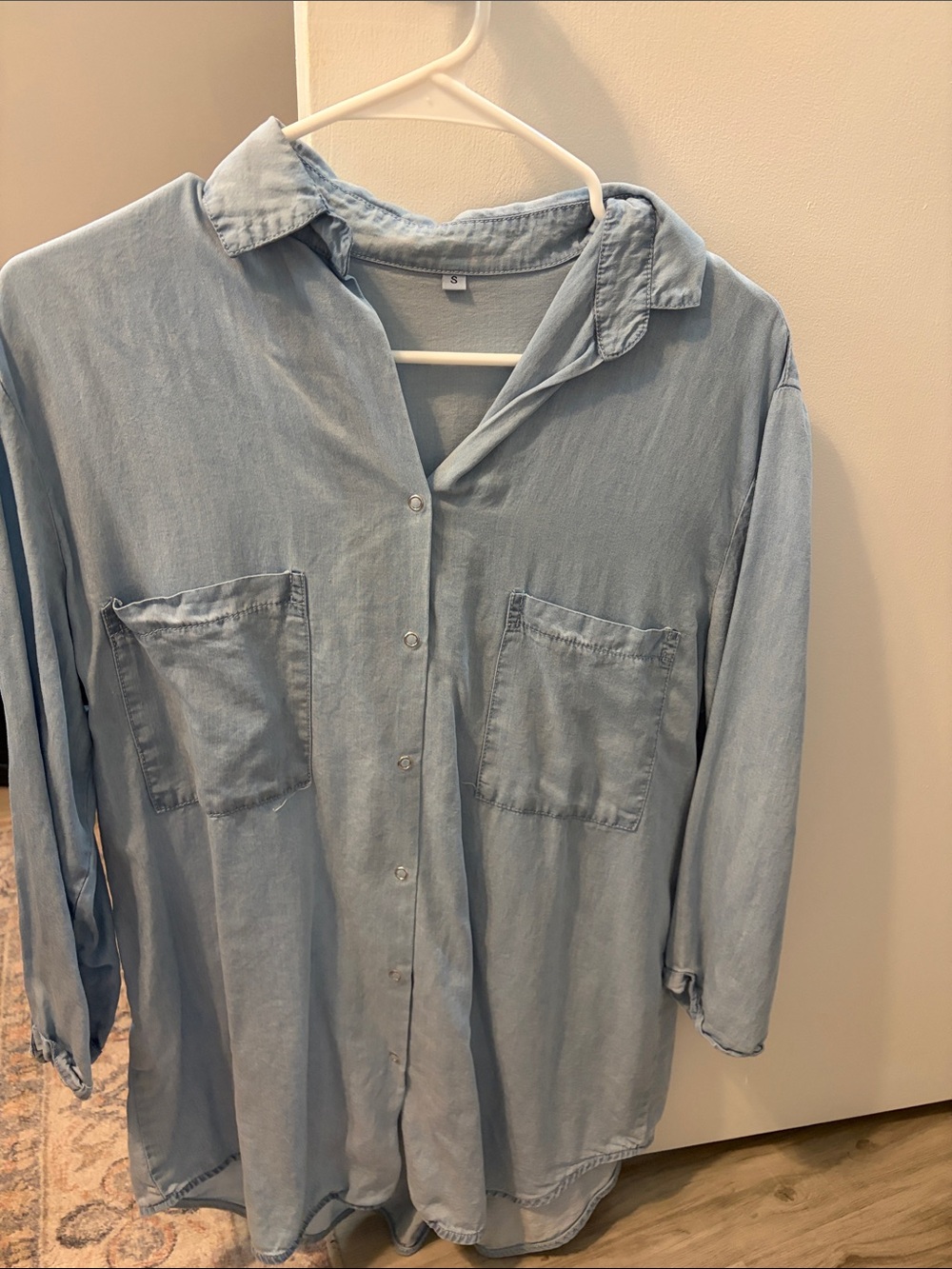 Light Blue Casual Women’s Button-Up Shirt